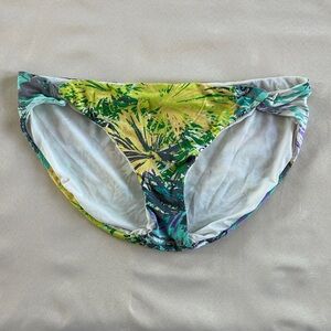 Anne Cole Tropical Print Bikini Bottom - Green and Yellow